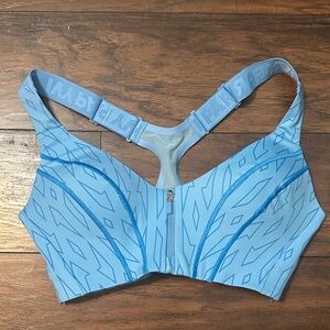 Ivy Park Light Blue Front-Zip Racerback Sports Bra